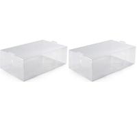 Compactor Scatola per Scarpe Medium, con Maniglia, Pieghevole, Polipropilene, Trasparente, RAN5961 (Confezione da 2)