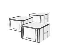 Compactor - Set 3 custodie Life con sacco sottovuoto integrato, contenitori salvaspazio armadio per piumoni, cuscini, vestiti, antiacari, umidità, tarme, con aspirapolvere o pompa manuale, taglia M
