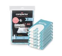 Compactor - Set 6 sacchi sottovuoto Roll Up da viaggio manuali, comprimi arrotolandoli, soluzione salvaspazio ideale per organizzare i vestiti in valigia, antiacari, umidità, tarme, taglia S