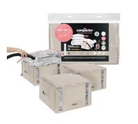 COMPACTOR - Set di 3 custodie sottovuoto M - 42 x 40 x 27 cm - Colore beige - Compressione con aspirapolvere - Valvola brevettata - Grande capacità - Biancheria protetta
