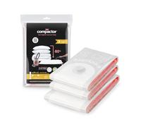 Compactor - Set 3 sacchi sottovuoto Aspispace, soluzione salvaspazio per vestiti e piumoni nell’armadio o in viaggio, compressione con pompa o aspirapolvere, antiacari, umidità, tarme, taglia M+L