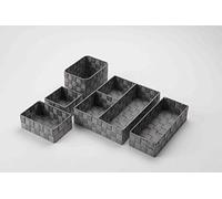 Compactor Set di Organizer per cassetti da Bagno, Grigio, Fasce Intrecciate e Rinforzi Metallici, RAN9871