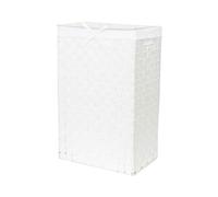 Compactor Tex Cesto Portabiancheria Quadrato Con Coperchio, Bianco, Tessuto Con Struttura In Metallo, Fodera In Lino Rimovibile, 38 x 25 x 60H cm, RAN6893