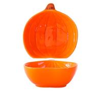 CompadreBol Ciotola in ceramica a forma di zucca, Ciotola per crema all'arancia, snack, frutta secca, salse, insalate, dessert (200 ml)
