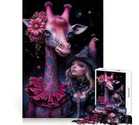Compagni fantasiosi︰ Puzzle Giraffa e Strega Buona per Adolescenti 1000 Pezzi Intelletto Abilità Tranquillità Fuga Pulito Unire Regalo di Natale (38x26cm)