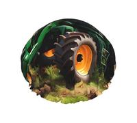 Company Farm Tractor Print Shower Essentials Cofano per donne, grande cuffia per la doccia lavabile con fascia elastica da bagno