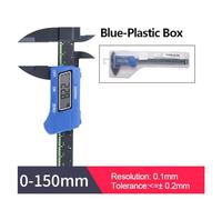 Comparatore Centesimale 0-150 millimetri di Plastica Calibro Digitale Elettronico Quadrante In Fibra di Carbonio Calibro A Corsoio Micrometro Strumento di Misura Righello Digitale(Blue-Plastic Box)