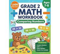 Comparing Numbers Math Workbook For Grade 2: Greater Than, Less Than & Equal To Practice with 2-Digit and 3-Digit Numbers, Ordering Numbers | 1,600 Problems with Answer Key For kids Ages 7-8