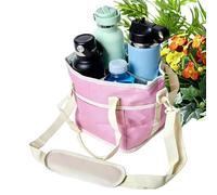 Compartment Drink Carrier, Water Bottle Tote Bag, Regolabile Strap Organizer, Four Slot Beverage Holder Camping Hiking Walking Beach Gym Travel Picnic Outdoor Portable Storage Hydration System, Rosa e