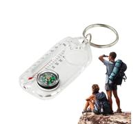 Compašs - Compašs per escursioni portatili con portachiavi | Compass da campeggio multifunzionale con termometro | Mini Survival Navigation ABS | dello zaino luminoso per alpinismo da trekking
