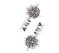 Compass Half Sleeve Temporary Tattoos For Women Men Adult Tattoo Sticker Realistic Fake Lion Tattoo