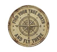 Compass Rose Navigate Study Metal Tin Sign
