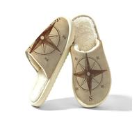 Compass Rose Retro Pantofole da donna modello vintage Memory Foam House Shoes, Multi, 42.5/43 EU