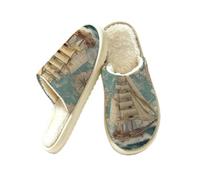 Compass Sailboat - Pantofole da donna, modello vintage, in memory foam, Multi, 41/42 EU