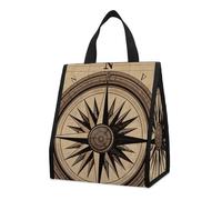 Compass Wind Road Map Borsa termica per il pranzo per donne e uomini, borsa della spesa riutilizzabile, grande borsa termica a tenuta stagna, pieghevole, portatile, per lavoro, campeggio, picnic