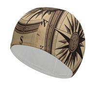 Compass Wind Road Map Cuffia da nuoto comoda cuffia da doccia per riduzione della resistenza e protezione dei capelli, cuffia da bagno morbida elastica durevole mantiene l'acconciatura invariata, per