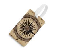 Compass Wind Road Map - Etichette per bagagli con carta d'identità, resistenti etichette per borse da viaggio, impermeabili, per valigie, zaini e custodie da viaggio, stile bianco
