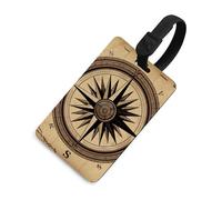 Compass Wind Road Map - Etichette per bagagli con carta d'identità, resistenti etichette per borse da viaggio, impermeabili, per valigie, zaini e custodie da viaggio, stile nero