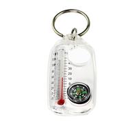 Compasses Keychain, Survival Thermometers, Pocket Size Abs Shell Lightweight Gear Adventure Ready Compact Utility Travel Friendly, Keyring Tool for Hiking 2.3x1.2x0.3 Inches