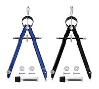 Compasso Professionale, 2 Pezzi Compassi Balaustrone di Precisione per Tracciare con Accessori di Ricambio, Diametro del Cerchio 24cm, Per Studenti Matematici Falegnami