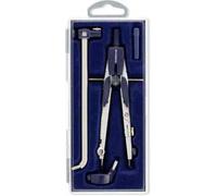 compasso scolastico astuccio a cerniera e prolunga, con tasti regolazione rapida a frizione e vite centrale micrometrica