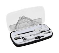 Compasso Set, Compassi Per Tracciare Goniometro, 10 Pcs Geometry Kit, Bussola per Matematica Set con Righelli, Compasso di Precisione, Ideale per Disegno Tecnico (Nero)