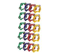 Compasty 20Pcs Plastica Tamburello Strumenti Musicali, Mini Tamburelli Palmari, Percussione Partito Strumenti Musicali