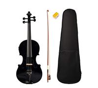 Compasty 4/4 Piena Grandezza Violino Violino Suono e Violino Elettrico Corpo in Legno Ebano Accessori Alta Qualità Nero Violino Elettrico
