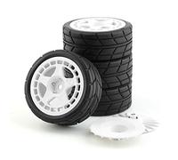 Compasty 4 Pezzi 12 Mm Hex 65 Mm Pneumatici Ruota in Gomma per XV-01-01 -02 LC Racing PTG-2 WR8 1/10 RC Car,2