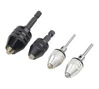 Compasty 4PCS Drill Chuck Adattatore per Cambio Rapido Mini Trapano un 3 Ganasce Adattatore per Cacciavite Trapano Elettrico Set di Mandrini