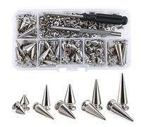 Compasty 70 Set di Punta e Borchie in Cono Croc Spikes Kit Rivetti in Pelle per Abbigliamento Scarpe Cinture Fai da te