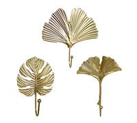 Compasty Appendiabiti vintage ganci da parete ganci decorativi a forma di foglia ganci per asciugamani in metallo ganci multi- ganci B
