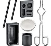 Compasty Kit di fusione per torcia in grafite, 2 bastoncini di agitazione in grafite, al quarzo, grafite cilindrica, pinza per fondere