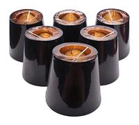 Compasty Paralumi neri con rivestimento dorato a clip, paralumi per lampadari, 6 pezzi