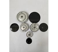 COMPATBILI CON INDESIT -LA GERMANIA- MENEGHETTI-CANDY SET 8 PEZZI 4 BRUCIATORI SPARTIFIAMMA 4 PIATTELLI IN GHISA NERO LUCIDO per cucine e piani cottura a gas (no originali adattabili)