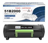 Compatibile 51B2000 51B00A0 Toner di Cartuccia 2500 Pagine Nero Compatibile per Lexmark MS317 MS317DN MS417 MS417DN MS517 MS517DN MS617 MS617DN MX317 MX317DN MX417 MX417DE MX517 MX517DE MX617 MX617DE