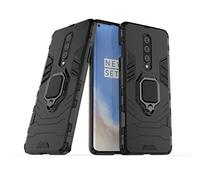 Compatibile con 1+8 (5G) Cover, Custodia Armor Anello Cavalletto (Funziona con il Supporto Magnetico per Auto) Case Paraurti per OnePlus 8 (Nero)