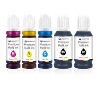 Compatibile con 104 Inchiostro per Epson 103 102 Cartucce inchiostro 5 Pack | per Ecotank ET-2710 ET-2711 ET-2712 ET-2714 ET-2715 ET-2720 ET-2726 ET-2810 ET-2815 ET-2822 ET-2826 ET-4700 ET-4800