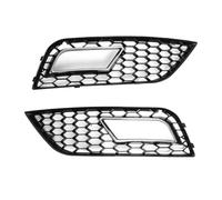 Compatibile Con 2015 2016 Per A4 Per B8.5 RS4 Stile Fendinebbia Griglia Paraurti Anteriore Set Copertura Griglia A Maglia Esagonale Inferiore Copri Griglia Fendinebbia(Pair Chrome Silver)