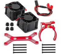Compatibile Con 4985 1717 Motore 1/5 Per Traxxas X Per Maxx Per Arrma Per Outcast 6S 8S RC Parti Del Camion Metallo Doppia Ventola Di Raffreddamento Dissipatore Calore RC Parti Auto(Red)
