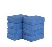 Compatibile con 8 tamponi applicatori di cera for auto in microfibra, spugna rettangolare morbida for la rimozione della, tampone lucidante for cura vernice(8PCS Blue)