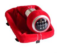 Compatibile Con A3 S3 2001 2002 2003 Cambio Manuale Per Auto 5-6 Marce Nero Rosso Pelle Scamosciata Completa Pomello Leva Cambio Cuffia Copri Cuffia(5 Speed-Red)