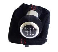 Compatibile Con A3 S3 2001 2002 2003 Cambio Manuale Per Auto 5-6 Marce Nero Rosso Pelle Scamosciata Completa Pomello Leva Cambio Cuffia Copri Cuffia(6 Speed-Black)