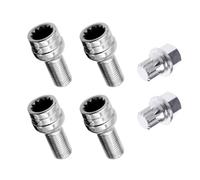Compatibile Con A8 Per TT Borchie Per Ruote Per Auto 4 Pezzi M14x1.5 Set Dadi Bloccaggio Ruote Adattatore Chiave E Mozzo Per Bulloni Set Dadi Per Prigionieri(Silver)