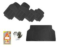 COMPATIBILE CON ABARTH 695 BERLINA KIT PER AUTO TAPPETINI IN GOMMA+VASCA BAULE IN PVC 4 TAPPETI CON PRETAGLI 2 ANT: 72X44CM+2 POS: 46X43CM+1 TAPPETINO BAGAGLIAIO 120X80CM