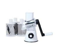 Compatibile con affettatrice manuale rotante for verdure e frutta 3 in 1, tagliaverdure portatile, grattugia for patate multifunzionale spiralizzatore(White)