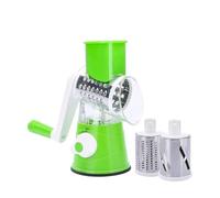 Compatibile con affettatrice manuale rotante for verdure e frutta 3 in 1, tagliaverdure portatile, grattugia for patate multifunzionale spiralizzatore(Green)
