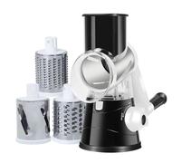Compatibile con affettatrice manuale rotante for verdure e frutta 3 in 1, tagliaverdure portatile, grattugia for patate multifunzionale spiralizzatore(BlacK)