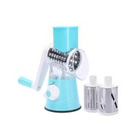 Compatibile con affettatrice manuale rotante for verdure e frutta 3 in 1, tagliaverdure portatile, grattugia for patate multifunzionale spiralizzatore(Blue)