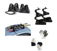 COMPATIBILE CON ALFA ROMEO Giulia 4P dal 16 in poi Smooth PORTASCI MAGNETICO PER TETTO AUTO NON IN VETRO PORTA SCI CON CALAMITA PER 2 PAIA DI SCI OMOLOGATO NERO